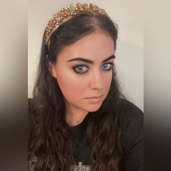 Peach Rhinestone Embellished Headband - Picture 6 of 6